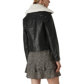 Borg Collar Leather Jacket