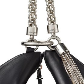 Callie Crystal-Detail Nappa Leather Clutch