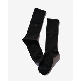 CDLP Bamboo Solid Socks in black with tone-on-tone logo, reinforced heel and toe, mid-calf length
