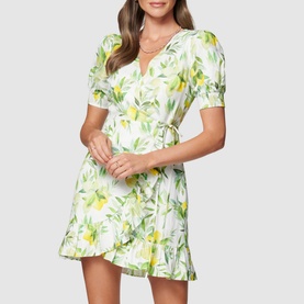 Boston Wrap Linen Mini Dress