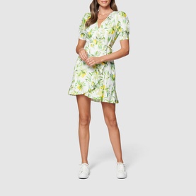 Boston Wrap Linen Mini Dress