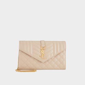 Monogram Matelass&eacute; Leather Chain Wallet
