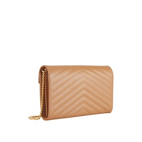 Monogram Embossed Leather Chain Wallet