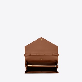 Monogram Embossed Leather Chain Wallet