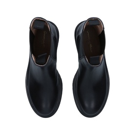 Gianvito Rossi Chester 20 Boots in black leather, overhead view showing elasticated sides and chunky sole