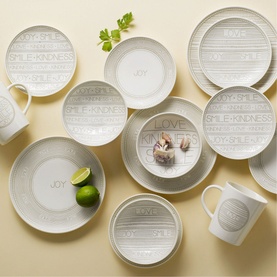 ED Taupe Accents Bowls, Mixed Set of 4