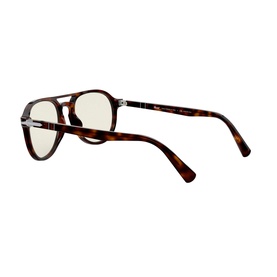 Persol 0PO3235S Pilot Sunglasses in brown tortoiseshell acetate with silver hardware, shown from rear three-quarter angle