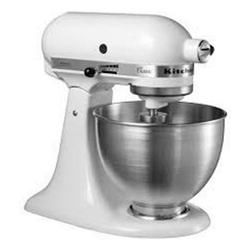 KitchenAid Classic Stand Mixer 4.3L in white with stainless steel bowl and tilt-head design