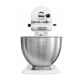 KitchenAid Classic Stand Mixer 4.3L in white with stainless steel bowl and tilt-head design