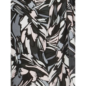 Phase Eight Bryony Print Top in multi abstract floral print, close-up detail showing black, grey, and blush painterly pattern on fabric