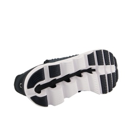 On Running Cloudswift Trainers in black, sole view showing white chunky rubber outsole with deep flex grooves