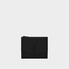 Uptown Embossed Leather Compact Wallet