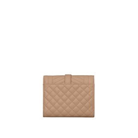 Monogram Quilted Leather Compact Tri-Fold Wallet