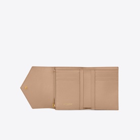 Monogram Quilted Leather Compact Tri-Fold Wallet