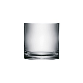 LSA Glassware Column Vase H17cm, clear cylindrical glass vase with flat base, 17x13cm