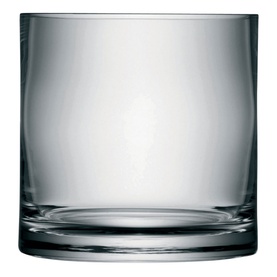 LSA Glassware Column Vase H17cm, clear glass cylindrical vase with thick base, 17x13cm