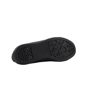 Converse All Star Low Tops in black, sole view showing diamond-pattern rubber outsole with star logo detail