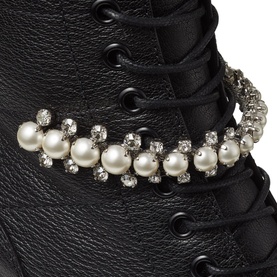 Cruz 65 Pearl & Crystal Detail Leather Boots