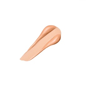 Charlotte Tilbury Hollywood Flawless Filter complexion highlighter swatch showing a peach-toned creamy texture smear on white background