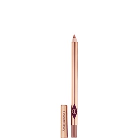 Charlotte Tilbury Lip Cheat lip liner pencil in a nude-mauve shade with rose gold barrel and matching cap
