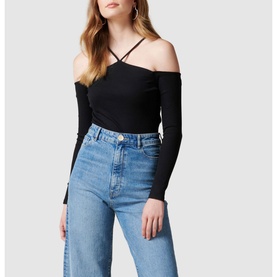 Calesta Cold Shoulder Halter Top