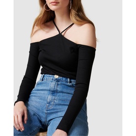 Calesta Cold Shoulder Halter Top
