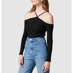 Calesta Cold Shoulder Halter Top