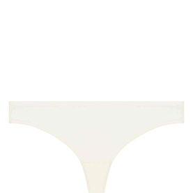 Chantelle Stretch Thong in ivory, minimal cut with smooth fabric and elasticated waistband