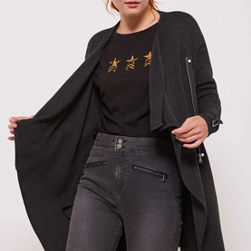 Ribbed Biker Cardigan