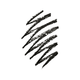 Charlotte Tilbury Brow Cheat brow pencil swatch in Natural Black, showing fine hair-stroke texture strokes on white background