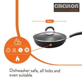 Anodized Non-Stick Frying Pan With Lid 30cm