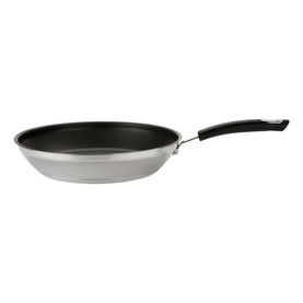 Circulon Total Stainless Steel Frying Pan 30cm in silver with non-stick interior and black soft-grip handle
