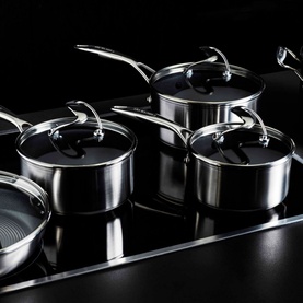 Steel Shield Clad 3 Piece Saucepan Set