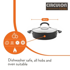 Total Hard Anodized Casserole Dish 24cm