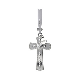 Christmas Cross Silver Ornament