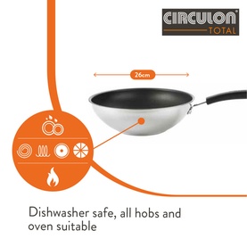 Total Stainless Steel Stir-fry Pan 26cm
