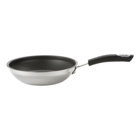 Circulon Total Stainless Steel Frying Pan 22cm in silver with non-stick interior and black soft-grip handle