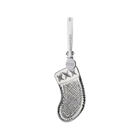 Waterford Christmas Stocking Ornament in clear crystal with diamond-cut detailing and silver-tone hanging loop