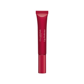 Clarins Instant Light Natural Lip Perfector Balm in deep red, 12ml squeeze tube with matching cap