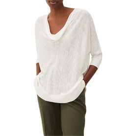 Clare Linen Cowl Neck Top