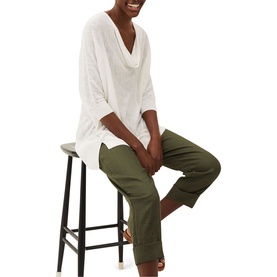 Clare Linen Cowl Neck Top