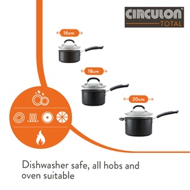 Total Hard Anodized 3 Piece Saucepan Set
