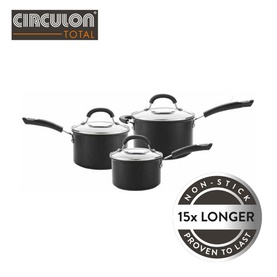 Total Hard Anodized 3 Piece Saucepan Set