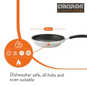 Total Stainless Steel Frying Pan 25cm