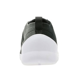 Clarks Sprint Evolve Kids Shoes in black knit fabric, rear view, with white rubber sole
