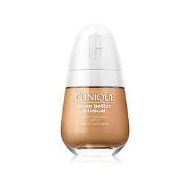 Clinique Even Better Clinical Serum Foundation SPF20 30ml in warm golden-tan shade, glass bottle with white twist cap