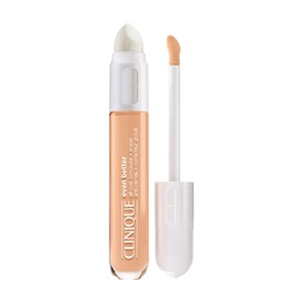 Clinique Even Better All-Over Concealer + Eraser 6ml, warm beige tone, shown with applicator wand beside bottle