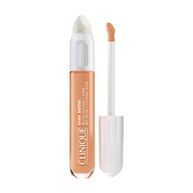 Clinique Even Better All-Over Concealer + Eraser, 6ml, in a peach-toned shade with dual-ended applicator and doe-foot wand
