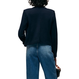 Collarless Jersey Jacket
