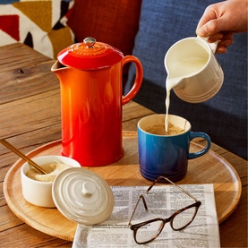 Stoneware Cafetiere With Metal Press 1L